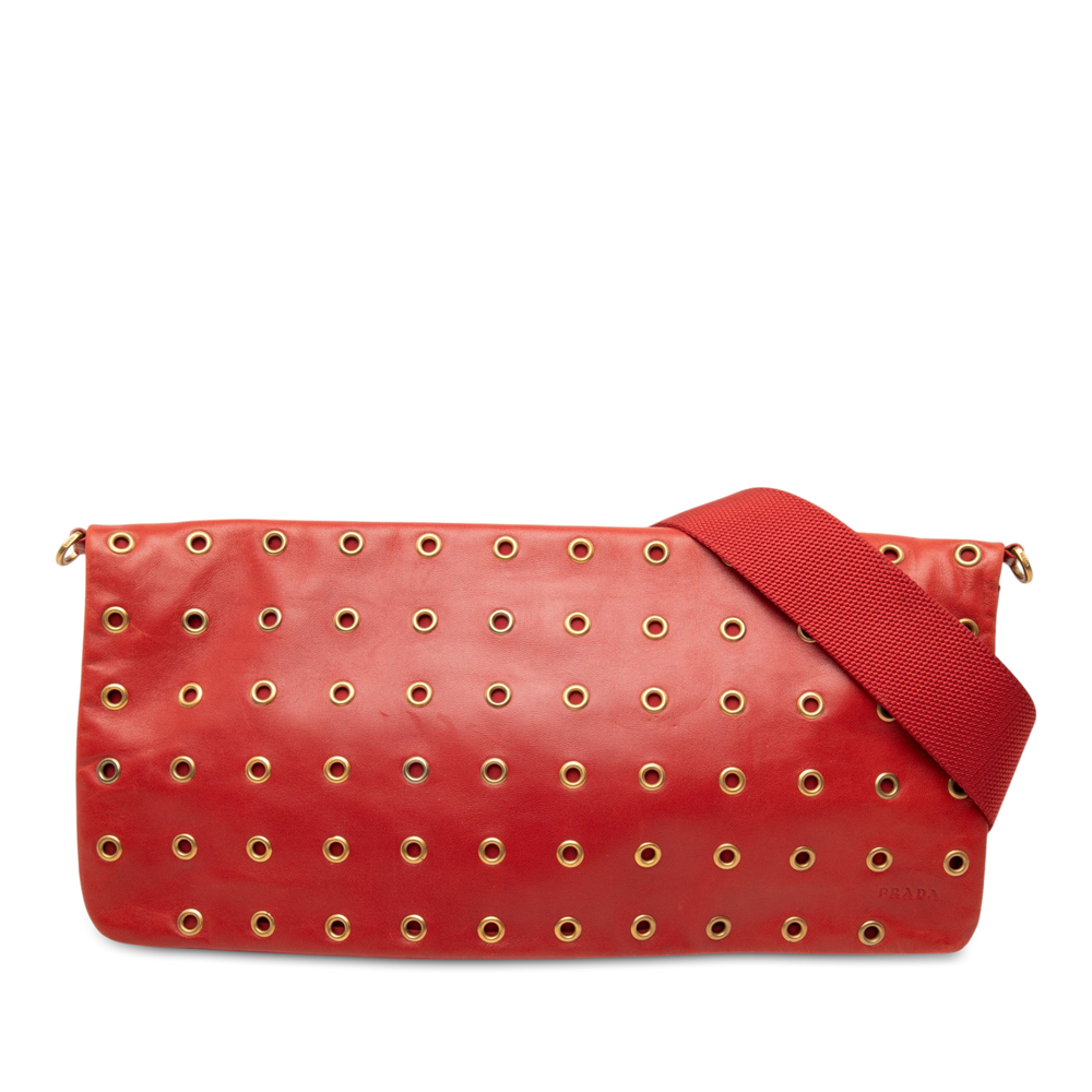 Pre-Loved Prada Nappa Grommet Shoulder Bag